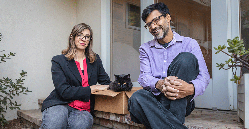 Professors Christine Isborn and Harish Bhat with UC Merced