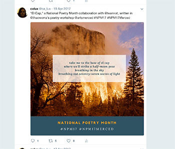 Screenshot of a tweet Christina Lux's poem over Professor Ghezzehei's