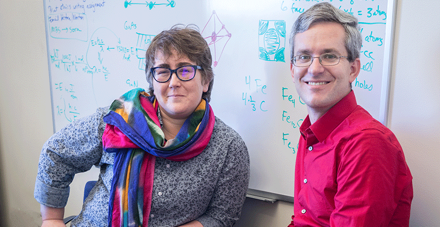 Professor Aurora Pribram-Jones and Physics Professor David Strubbe