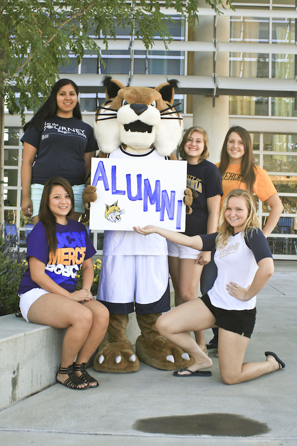 UC Merced Alumni with Rufus the Bobcat