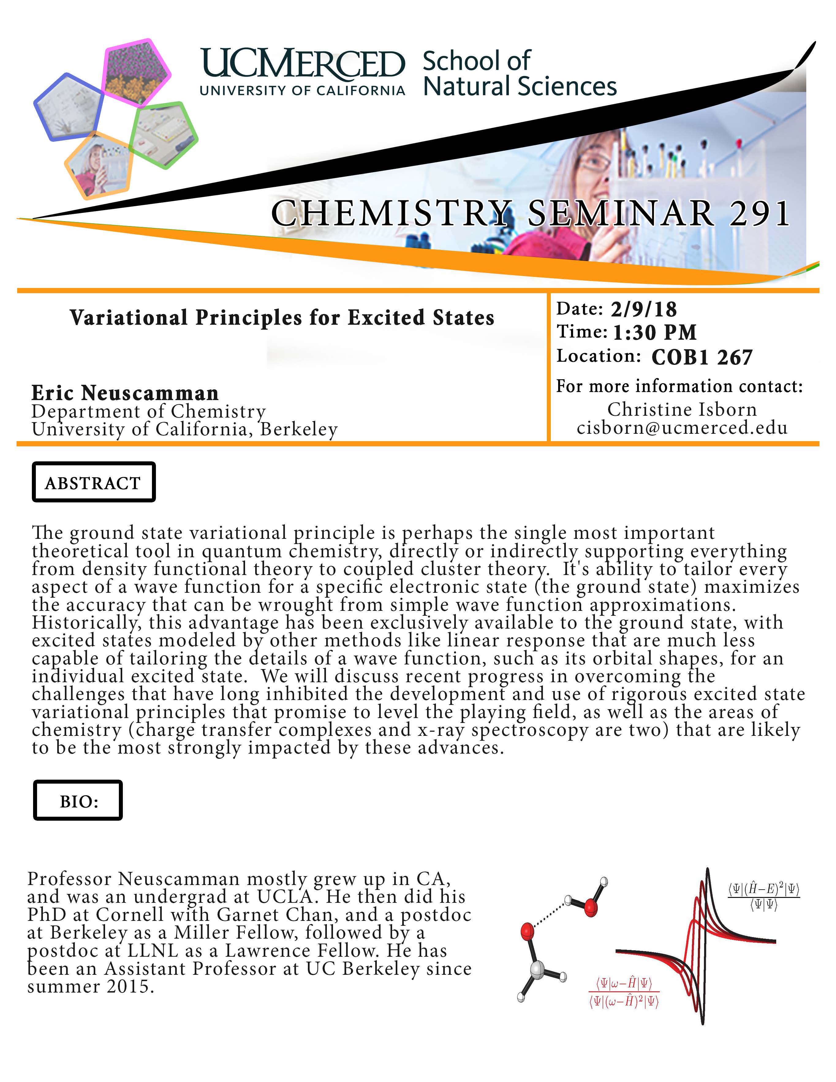 Chemistry Seminar Series 291 (2/9/18)