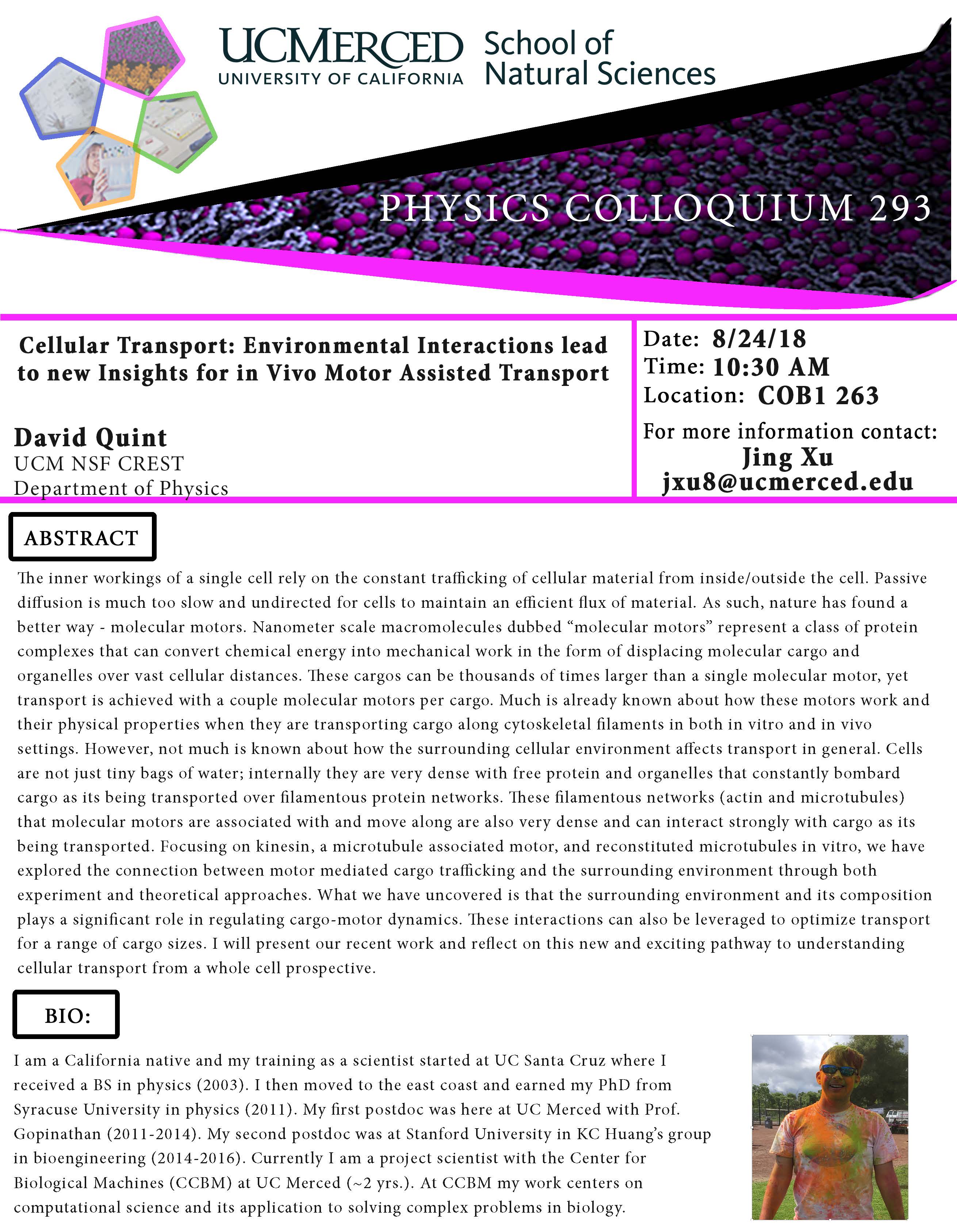 Physics Colloquia 293 (8/24/18)