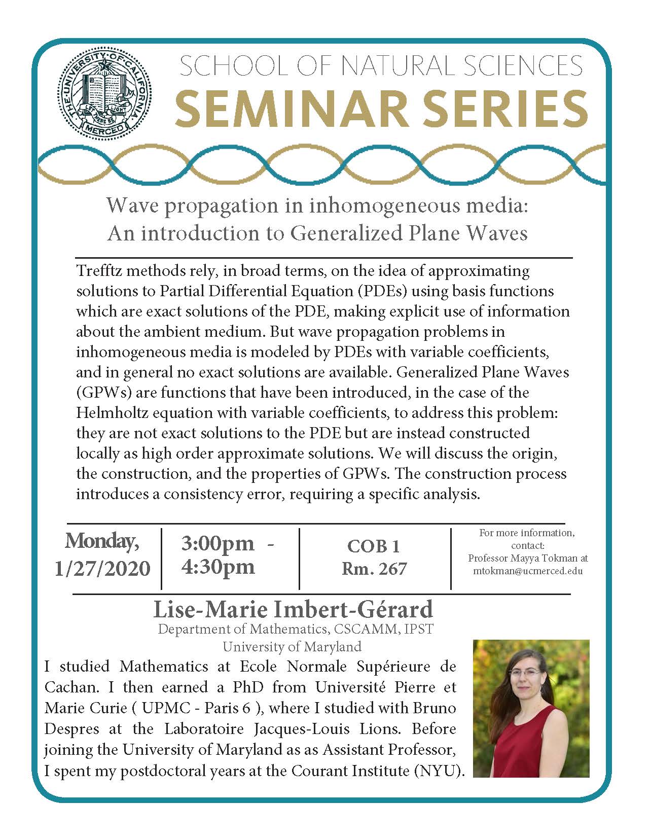 Applied Math Seminar: Dr. Lise-Marie Imbert-Gerard