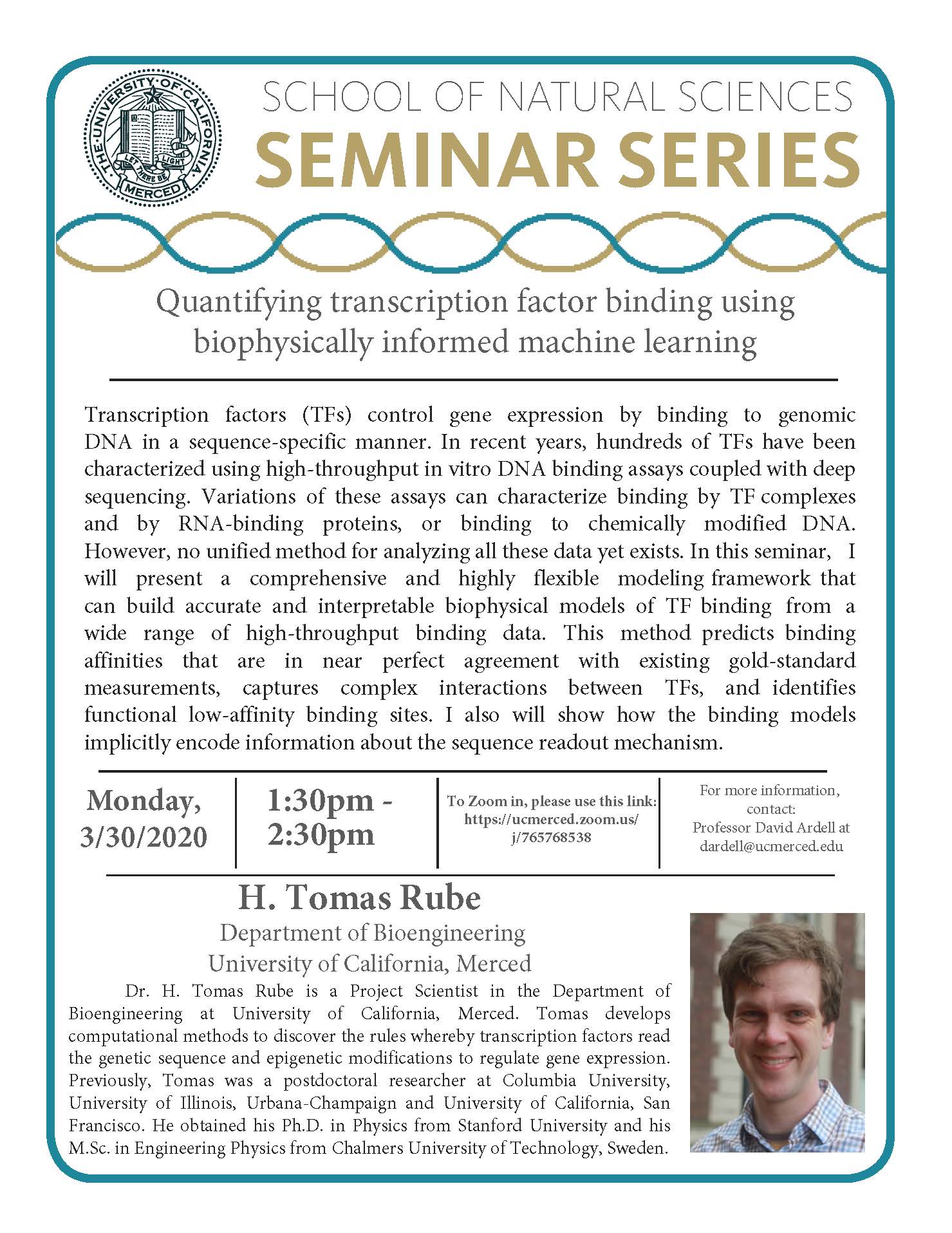 MCB Seminar for Dr. H. Tomas Rube