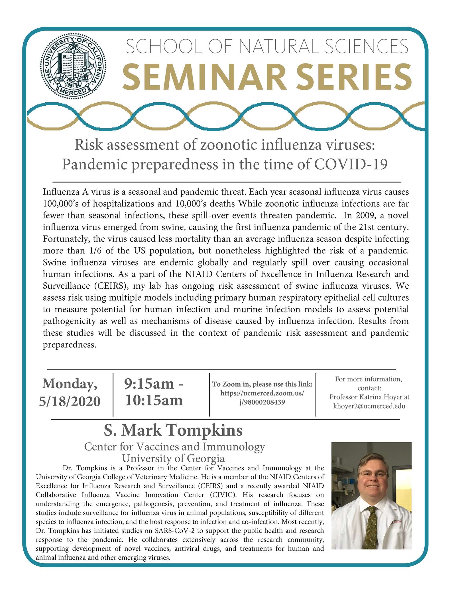 MCB Seminar for Dr. S. Mark Tompkins