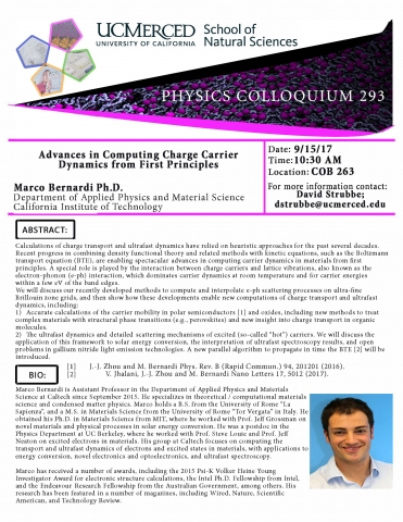 Physics Colloquium 293 (9/15/17)