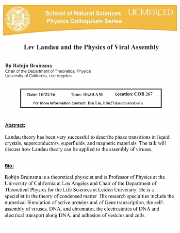 Physics Seminar Series 10/21/16
